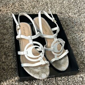 Coach White Sandals